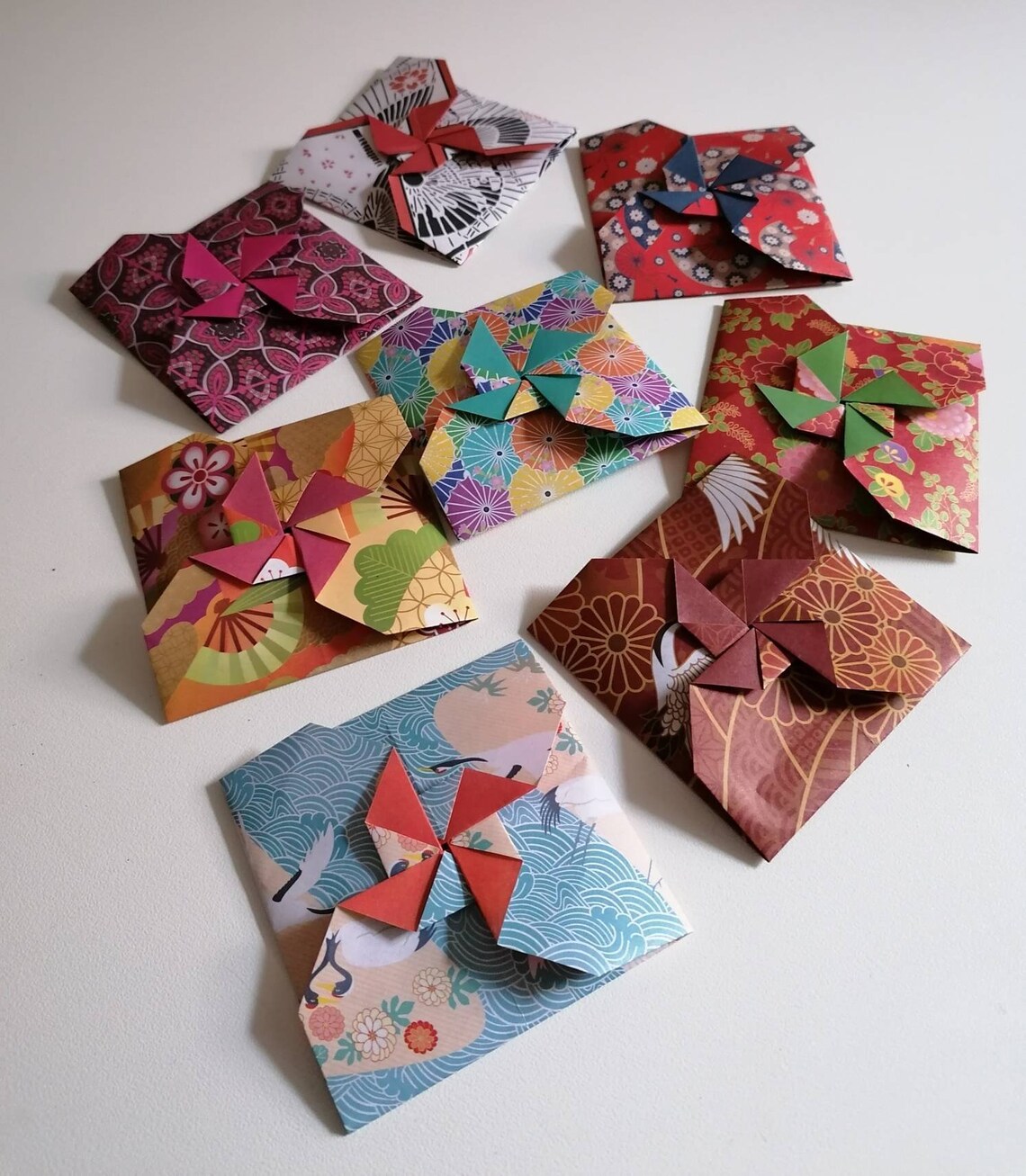 8 buste origami quadrate / fantasie washi chiyogami / immagine 1