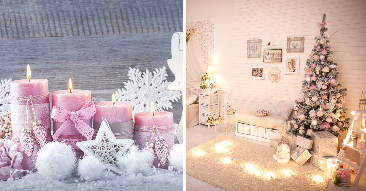 Decorazioni di Natale in stile Shabby Chic.