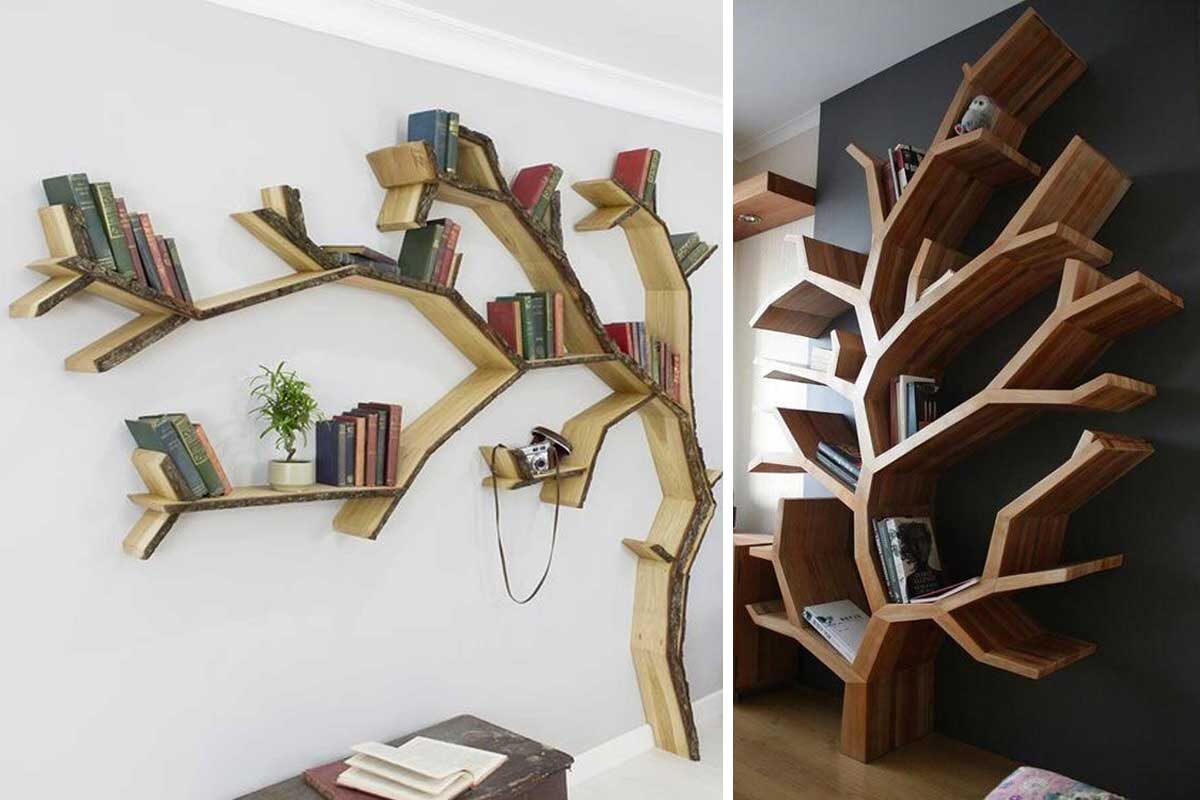 libreria a forma di albero idee