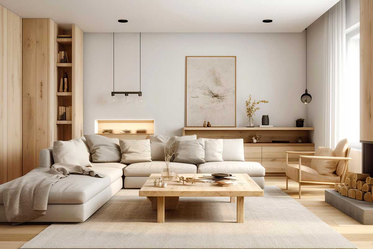 mobili in legno grigio chiaro